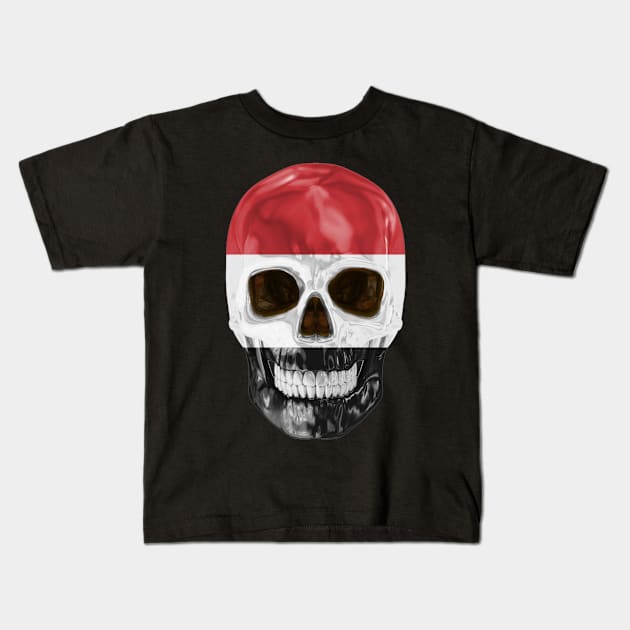 Yemen Flag Skull - Gift for Yemeni With Roots From Yemen Kids T-Shirt by Country Flags